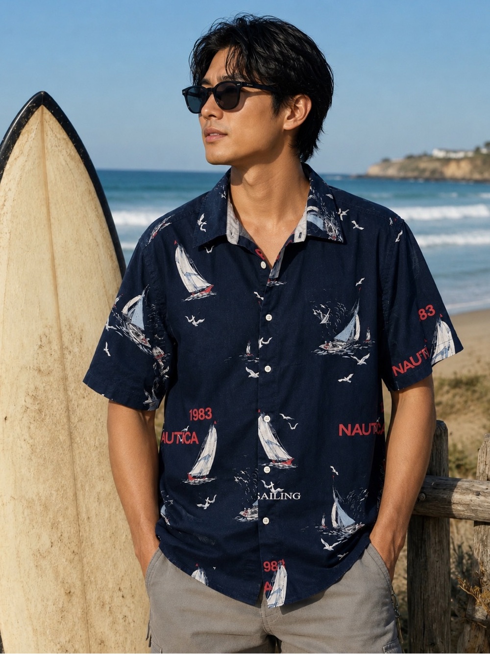 🌟CLEARANCE🌟 Men’s XXL Nautica Blue Sail Classic Fit Navy Button Down Short Slee